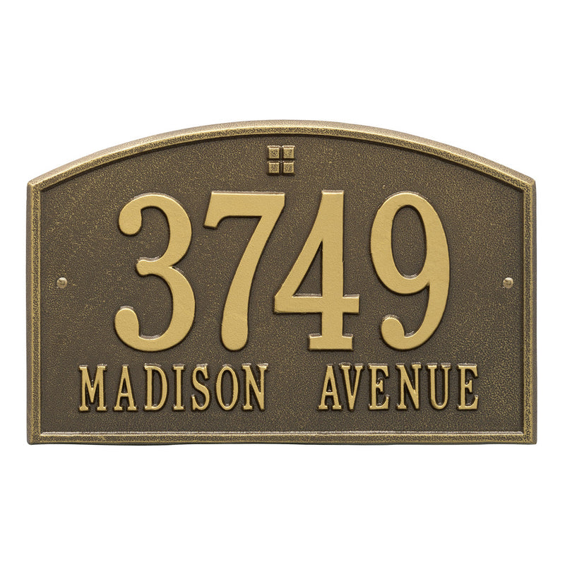 Address Plaque With Grid Emblem