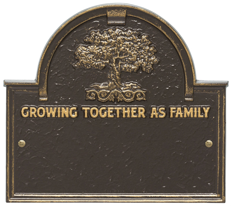 Family Plaque with Name and Date Established - Growing Together As Family