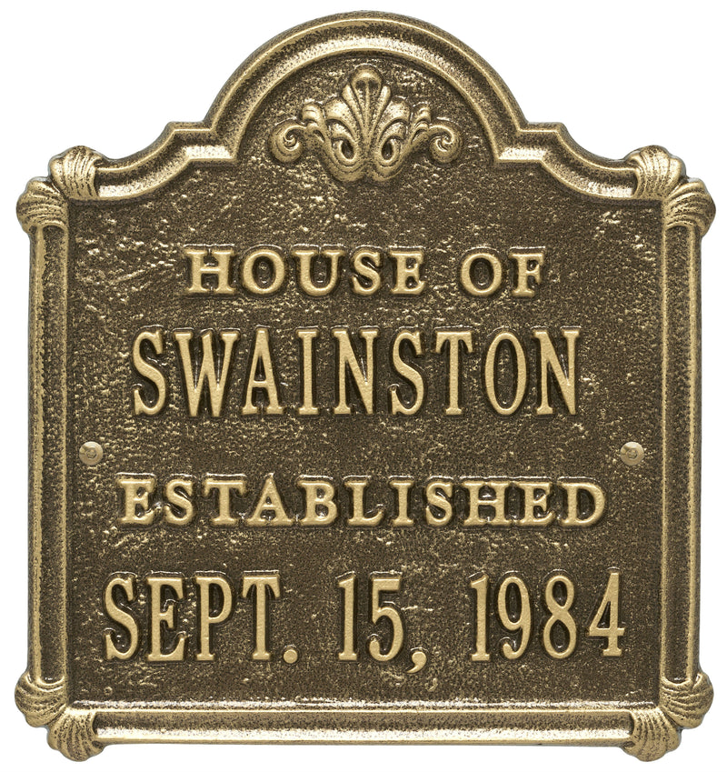 House Of Plaque with Established Date