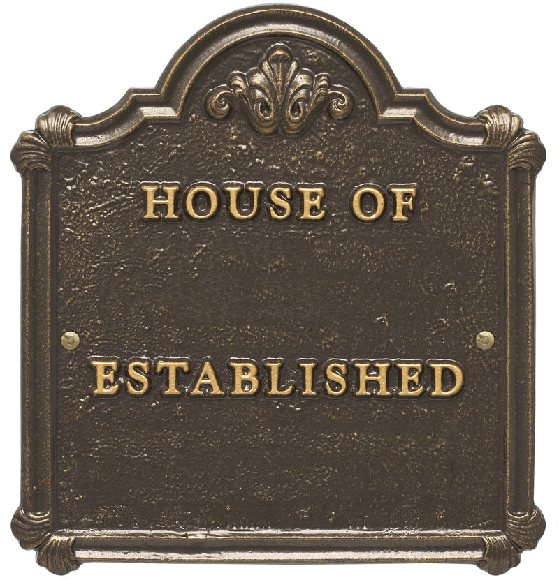 House Of Plaque with Established Date