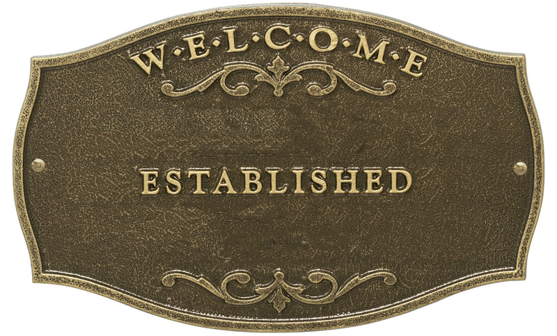 Welcome Plaque with Family Name and Established Date